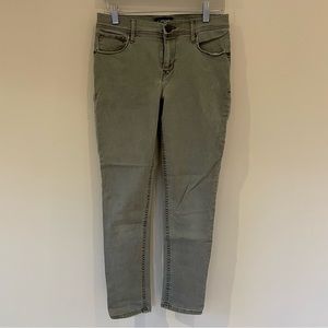 Express Cropped Green Skinny Jeans